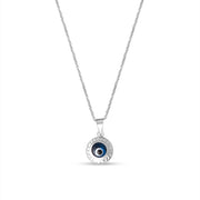 Evil Eye 925 Sterling Silver Pendant With Chain